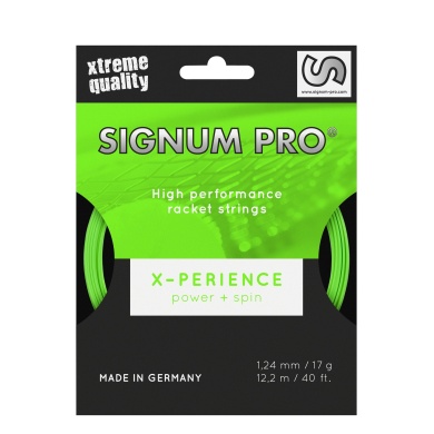 Signum Pro Sznur tenisowy X-Perience (Trwałość+Spin) zielony 12m Zestaw